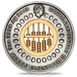 Abacus 2 Oz Silber Antik Finish 2019*