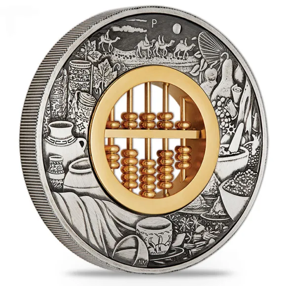 Abacus 2 Oz Silber Antik Finish 2019*