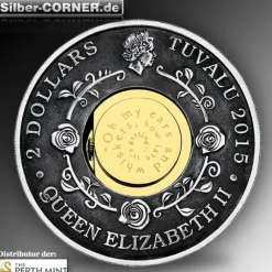 Alice im Wunderland 2 Oz Silber Antique inklusive Uhr*