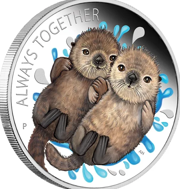 Always Together - Otters - 1/2 Oz Silber Proof +Box +COA*