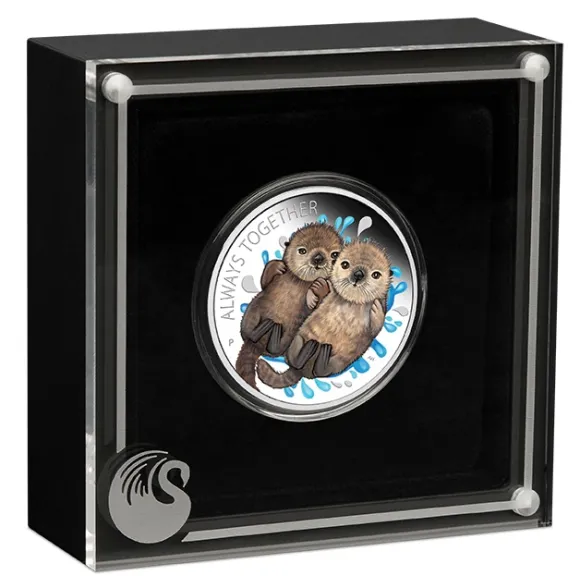 Always Together - Otters - 1/2 Oz Silber Proof +Box +COA*