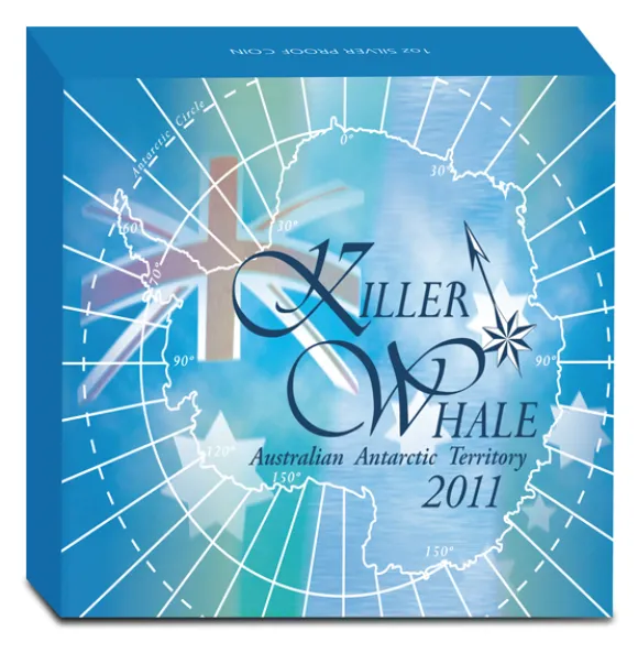 Antarctic Territory . Killer Whale - 1 Oz Silber Proof 2011 +Box +COA*