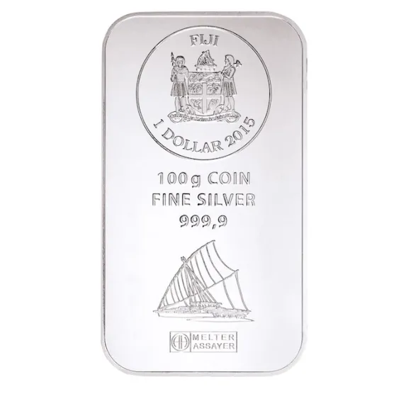 Argor Heraeus Fiji 100 Gramm Münzbarren Silber*