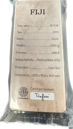 Argor-Heraeus Fiji 1 KG Münzbarren Silber verschiedene Jahrgänge*