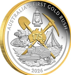 Australian First Gold Rush 175 Jahre - 1 Oz Silber vergoldet Proof 2026 +Box + Zertifikat*