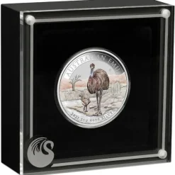 Australien Emu 1 Unze Silber farbig 2021 +Box+COA*