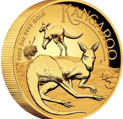 Australien Känguru - High Relief - 2 Unzen Gold 2025 +Box +COA