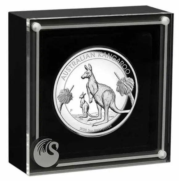 Australien Känguru 5 Oz Silber High Relief 2020 +Box +COA*