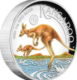 Australien Känguru 1 Oz Silber Proof High Relief farbig 2026 + Box + COA