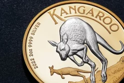 Australien Känguru 2 Unzen Silber Reverse Gilded + Box + COA (Umverpackung beschädigt !! )*