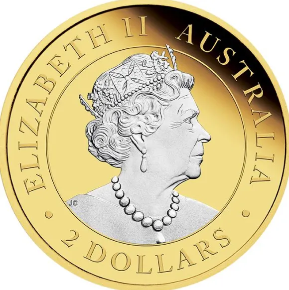 Australien Känguru 2 Unzen Silber Reverse Gilded + Box + COA (Umverpackung beschädigt !! )*
