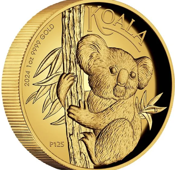 Australien Koala 1 Unze Gold High Relief 2024 +Box +COA