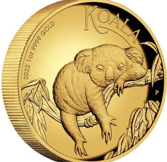 Australien Koala 1 Unze Gold High Relief 2022 +Box +COA
