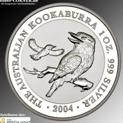 Australien Kookaburra 2 Unzen Silber 2004*