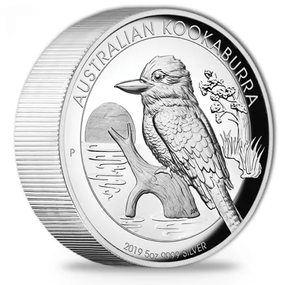 Australien Kookaburra 5 Unzen Silber 2019 High Relief +Box +COA*