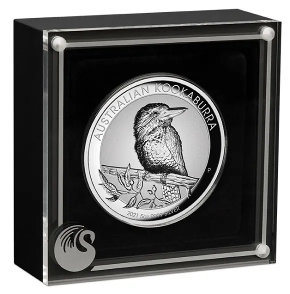 Australien Kookaburra 5 Unzen Silber - Incuse - 2021 +Box +COA*
