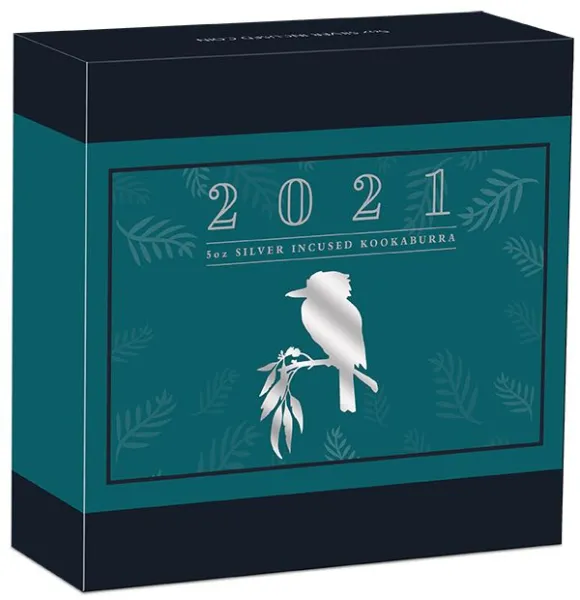 Australien Kookaburra 5 Unzen Silber - Incuse - 2021 +Box +COA*