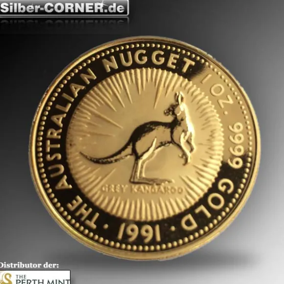 Australien Nugget / Känguru 1 Oz Gold 1991