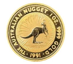 Australien Nugget / Känguru 1 Oz Gold 1991