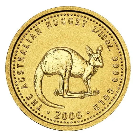 Australien Nugget / Känguru 1/10 Unze Gold 2006