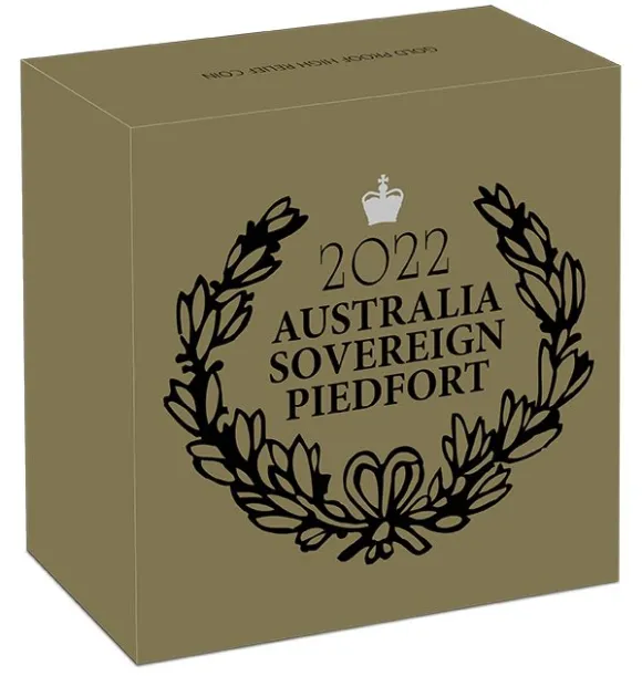 Australien Sovereign 2022 Gold High Relief + Box + COA