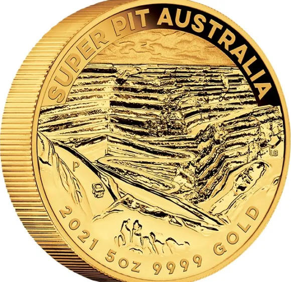 Australien Super Pit 5 Unzen Gold 2021