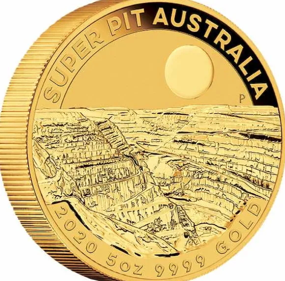Australien Super Pit 5 Unzen Gold 2020