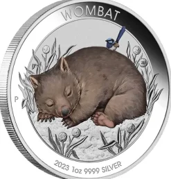 Australien Wombat 1 Oz Silber coloriert 2023 im Blister*