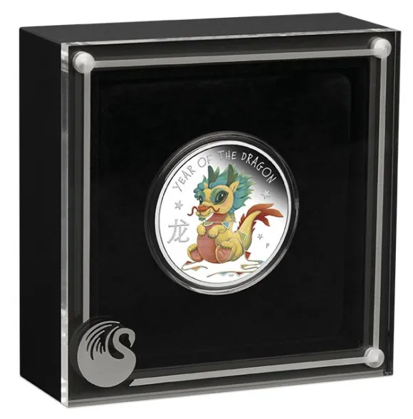 Baby Drache 2024 1/2 Oz Silber Proof coloriert +Box +COA*