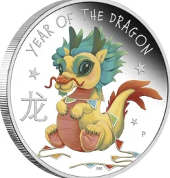 Baby Drache 2024 1/2 Oz Silber Proof coloriert +Box +COA*