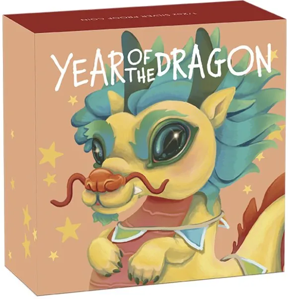 Baby Drache 2024 1/2 Oz Silber Proof coloriert +Box +COA*