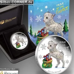 Baby Ziege 2015 1/2 Oz Silber Proof + Box + CoA*
