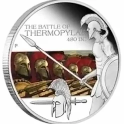 Battle of Thermopylae 1 Oz Silber Proof 2009 +Box +COA *