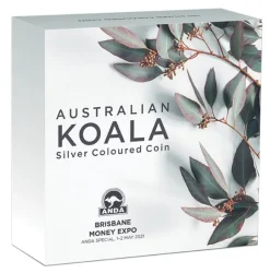 Brisbane Coin Show Koala 1 Unze Silber 2021 +Box +COA*
