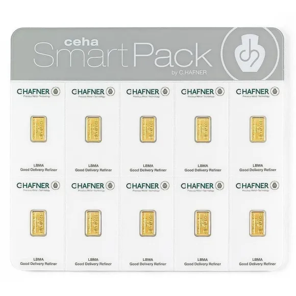 C. Hafner SmartPack 10 x 1 Gramm Goldbarren - CEHA -