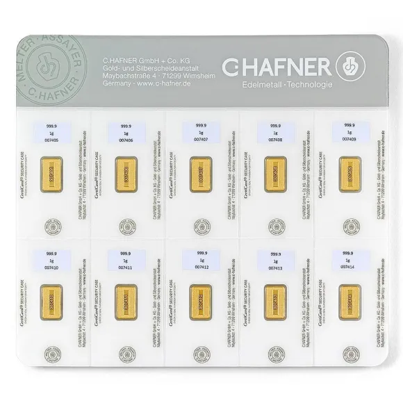 C. Hafner SmartPack 10 x 1 Gramm Goldbarren - CEHA -