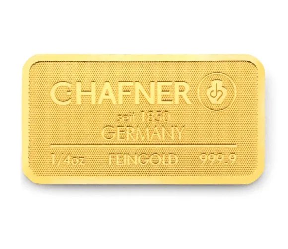 C. Hafner 1/4 Unze Goldbarren geprägt