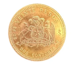 20 Chile Pesos Goldmünze verschiedene Jahrgänge