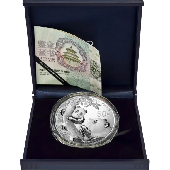 China Panda 150 Gramm Silber 2021 Proof +Box +COA*