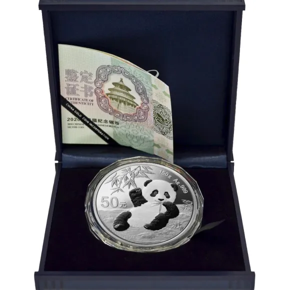 China Panda 150 Gramm Silber 2020 Proof +Box +COA*