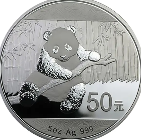 China Panda 5 Oz Silber Proof 2014 + Box + Coa*