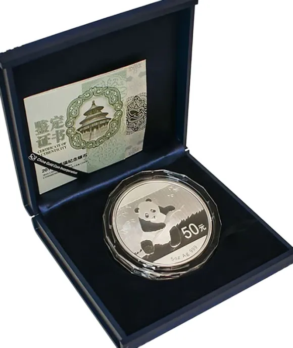 China Panda 5 Oz Silber Proof 2014 + Box + Coa*