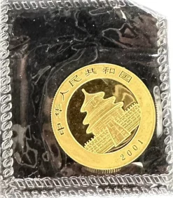 China Panda 1/2 Unze Gold 2001