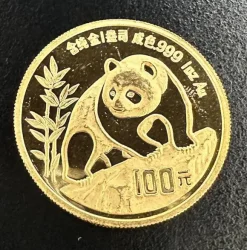 China Panda 1 Unze Gold 1990