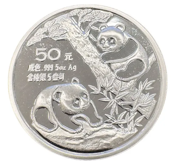 China Panda 5 Unzen Silber 1990 Proof *