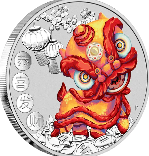 Chinese New Year 1 Oz Silber farbig 2020 + Box + Zertifikat *