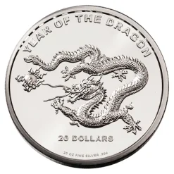 Cook Island Drache 20 Unzen Silber 2012*