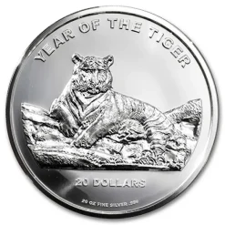 Cook Island Tiger 20 Oz Silber 2010*