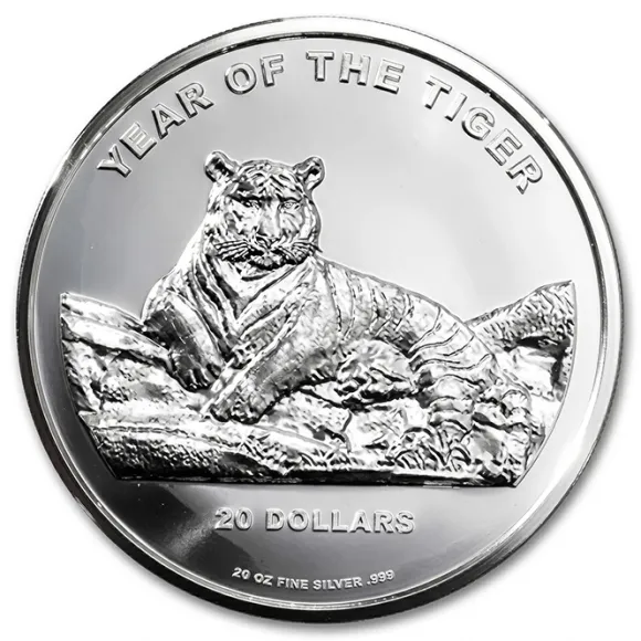 Cook Island Tiger 20 Oz Silber 2010*