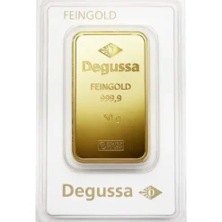 Degussa 50 Gramm Goldbarren geprägt